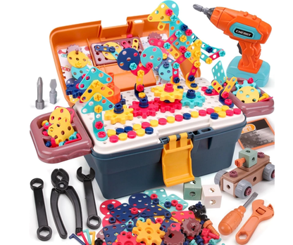 Little Engineer's Ultimate Toolbox - 298pc STEM Building Set with Electric Drill