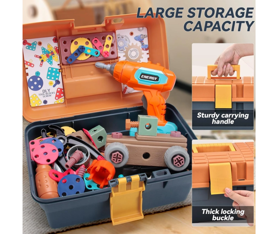 Little Engineer's Ultimate Toolbox - 298pc STEM Building Set with Electric Drill